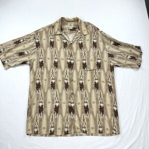 Morro Bay Hawaiian Shirt Mens Medium Hula Girl AOP Aloha Viscose Resortwear VTG